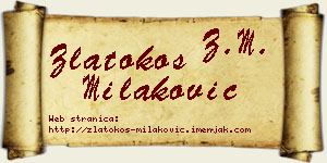 Zlatokos Milaković vizit kartica